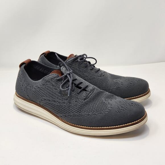 Cole Haan Original Grand Gray Stitchlite Wingtip Oxford Shoes Men Size 11 M - Picture 1 of 8
